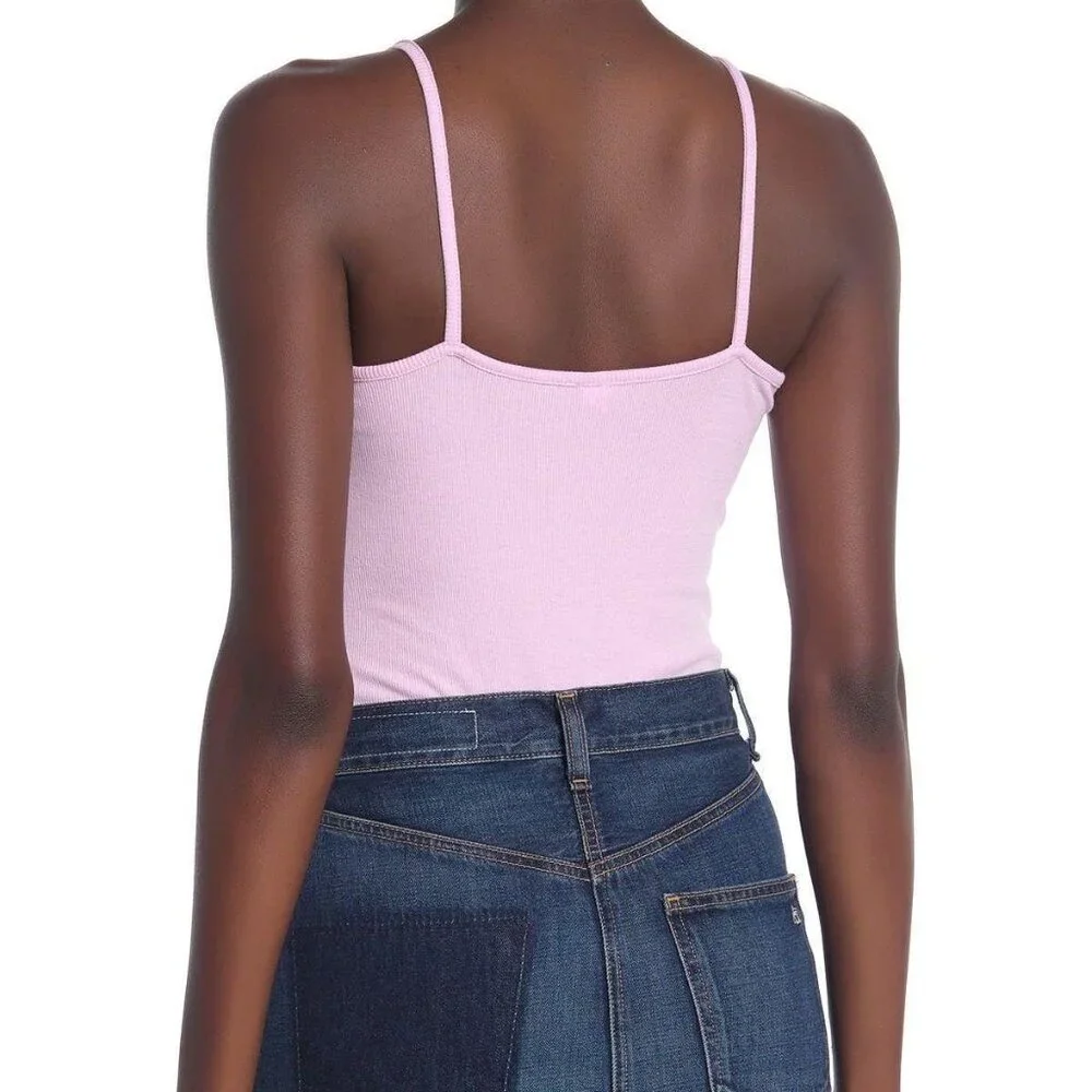 bp Nordstrom lavender pink bouquet v-neck ribbed thong tank top bodysuit medium - Picture 2 of 12